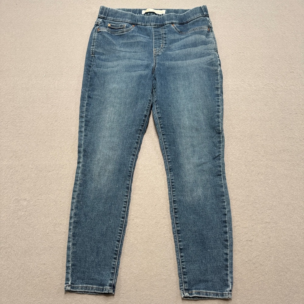 Levi's Signature Gold Jeans Womens 12S 31x38 Blue Totally Shaping Pull On Skinny